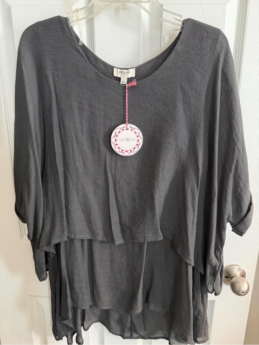 Umgee Charcoal Layered Gauze Tunic